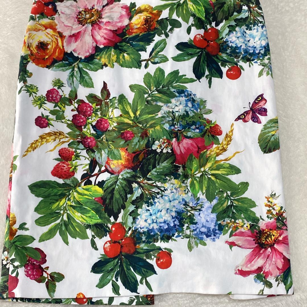 DE0021【ドルチェアンドガッバーナ】ワンピース【40】タイト 花柄 訳アリ