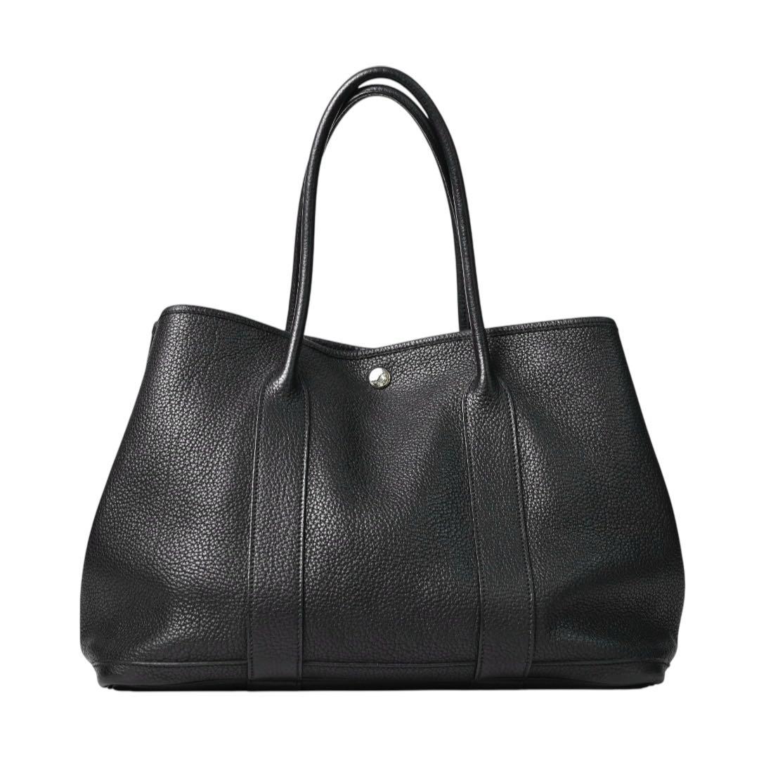 【美品】エルメス　ガーデンパーティPM トートバッグ 黒　ブラック　ネゴンダ