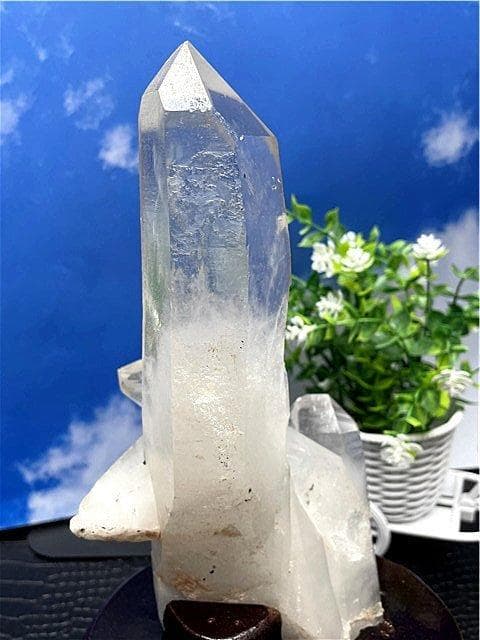 超強いパワーヒマラヤ産藍針入り天然水晶クラスターB88B6/328B74B