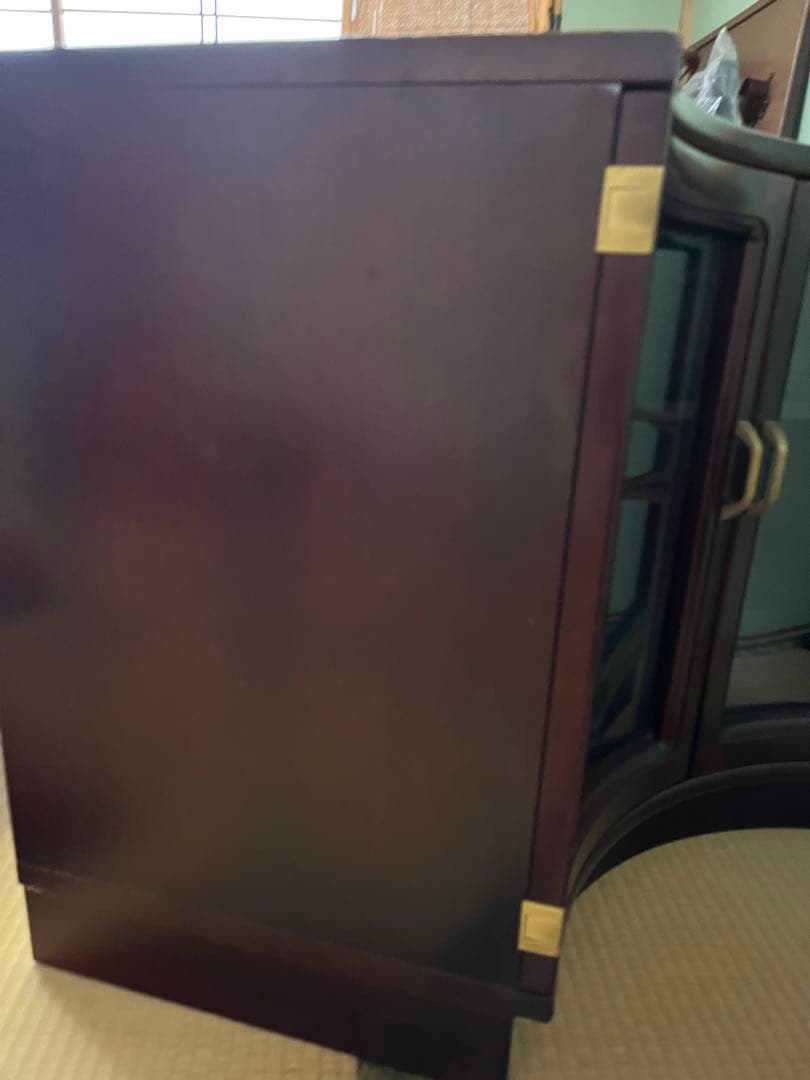 カリモク　コーナーキャビネット　アンティーク　古民家 家具　コーナーボード