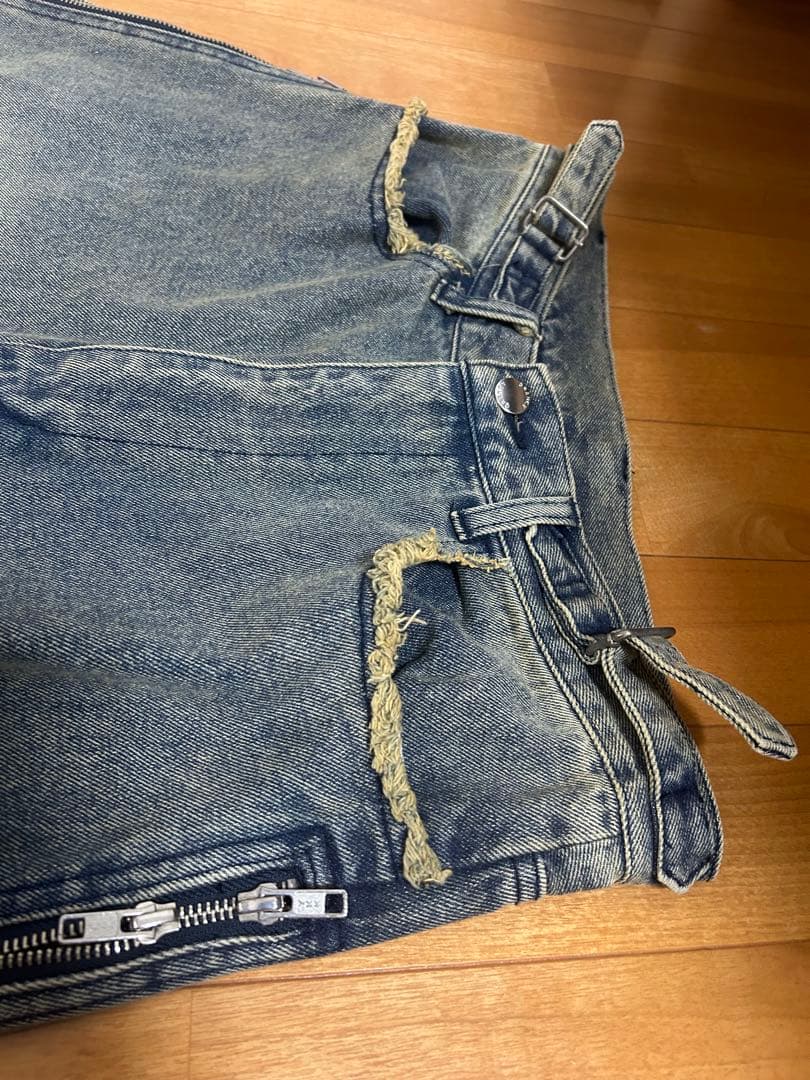 GRANCY グランシー ジップデザイン バギー デニムパンツ M ブルー