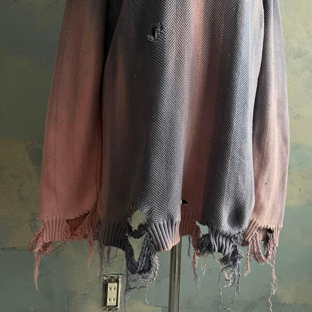90's “chaps “ゆるダボ”フェード“broken boro knit