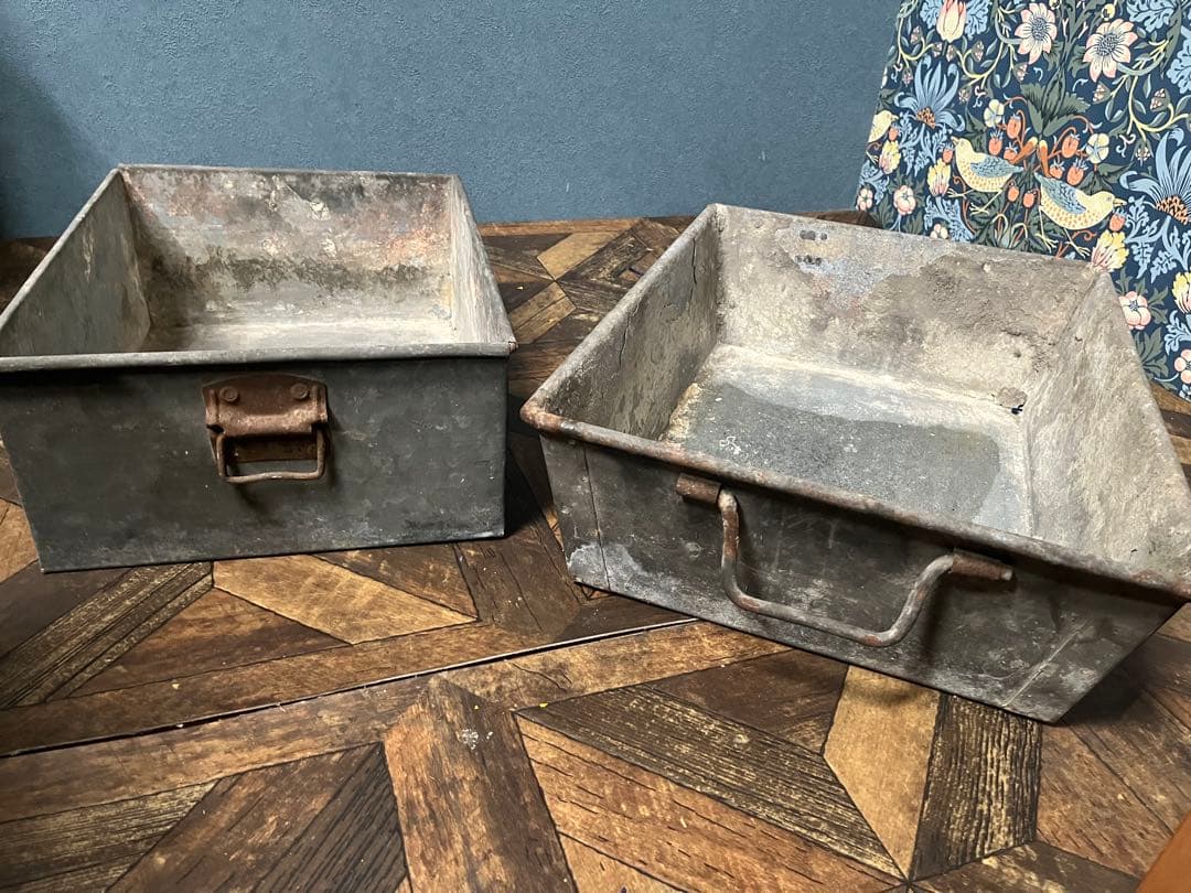 鉄製 コンテナ ビンテージ ヴィンテージ ボックス セット ガーデニング