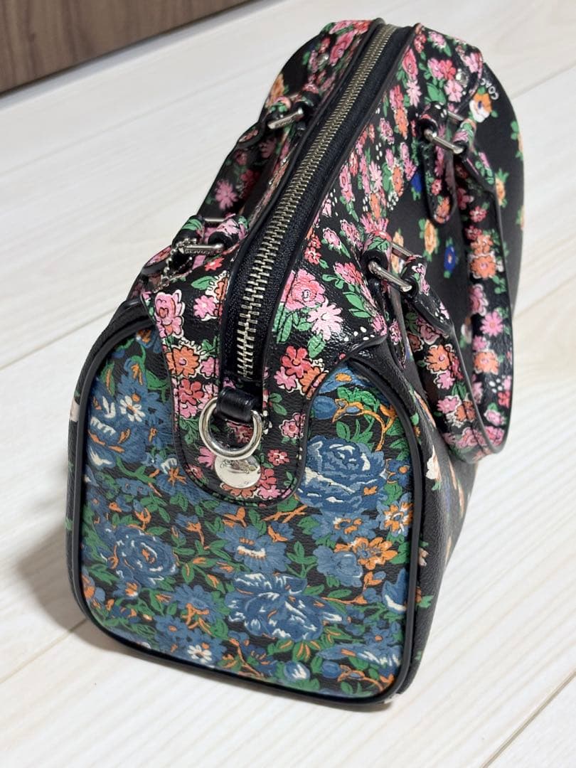 葉*ぱ様 コーチ 2way ショルダーバッグ ミニベネット ボストンバッグ 花柄