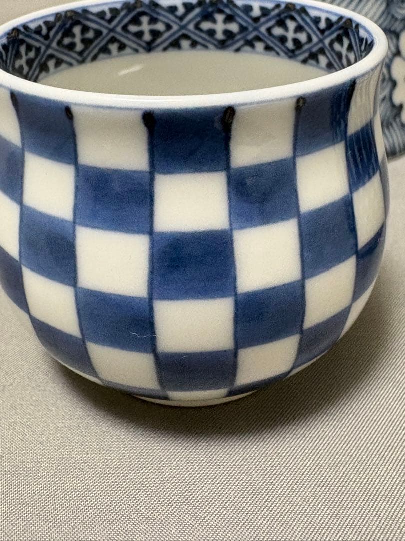 染付　十瑠窯　ぐい呑　湯呑　３点