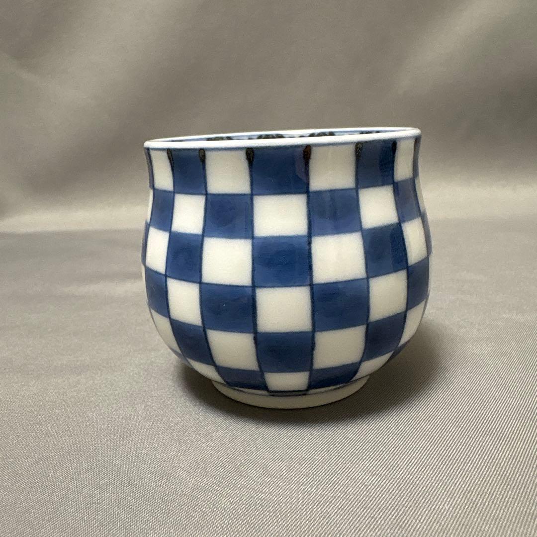 染付　十瑠窯　ぐい呑　湯呑　３点