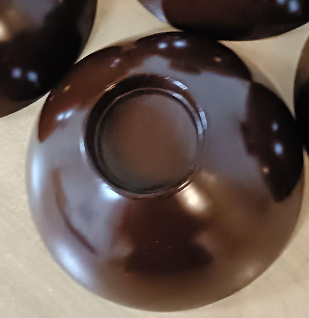 金彩銀杏に胡桃漆椀　5客揃い　汁椀