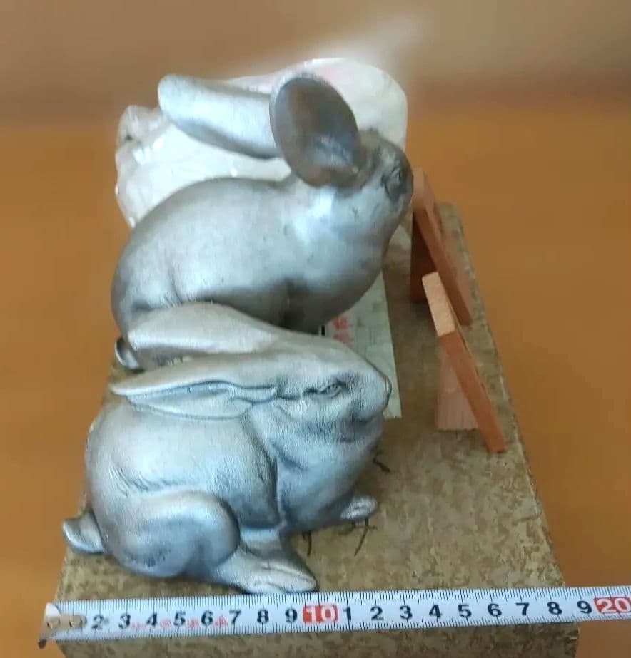 干支　ウサギの置物セット