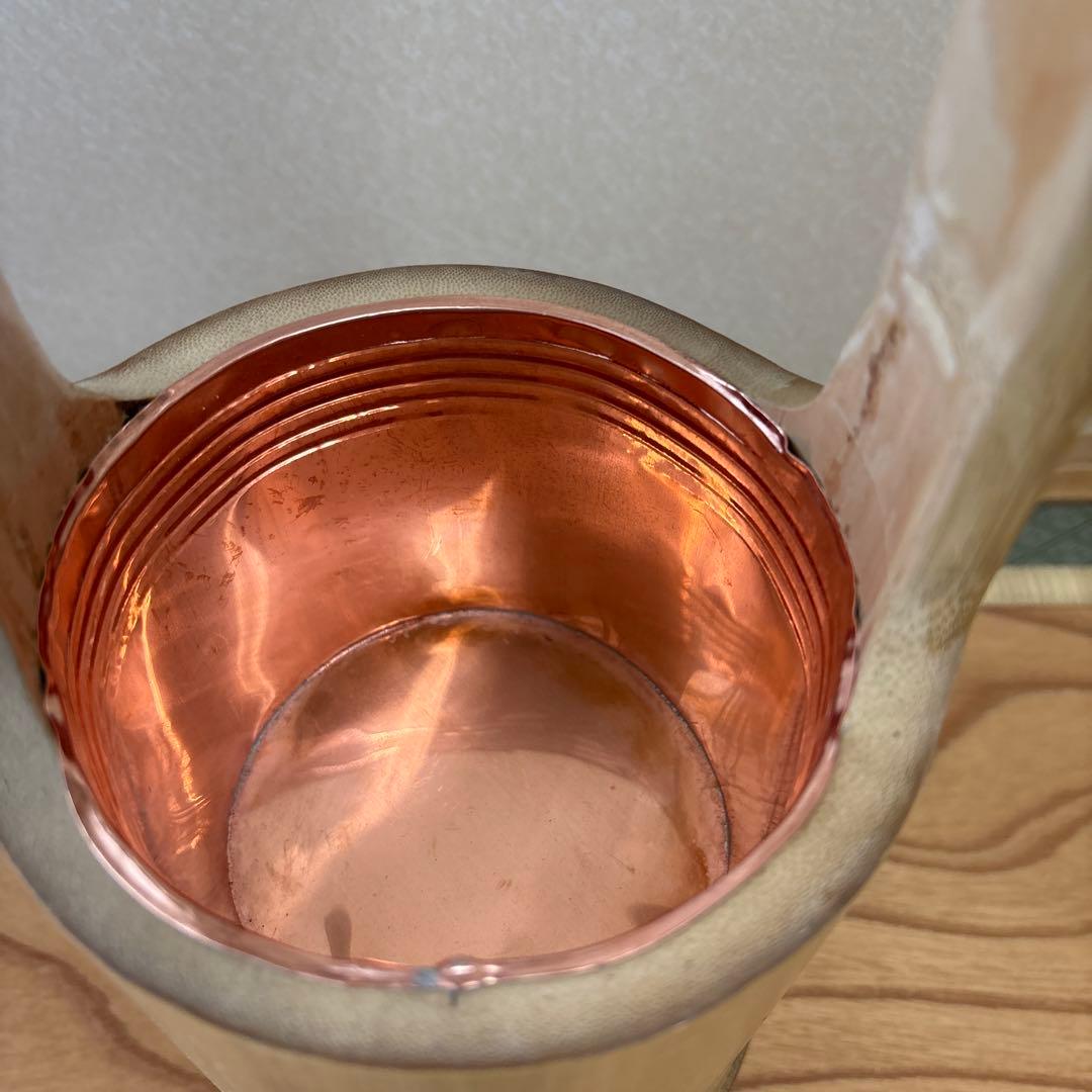 86 美品　根なし　二重切り　二重切　 生け花　竹花入れ　華道具