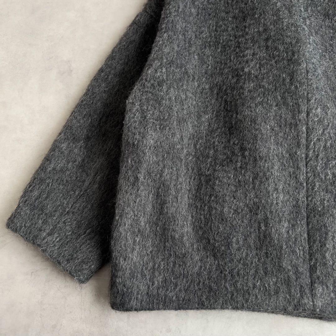 COLLAGE GALLARDAGALANTE ウール混シャギーPコート　グレー