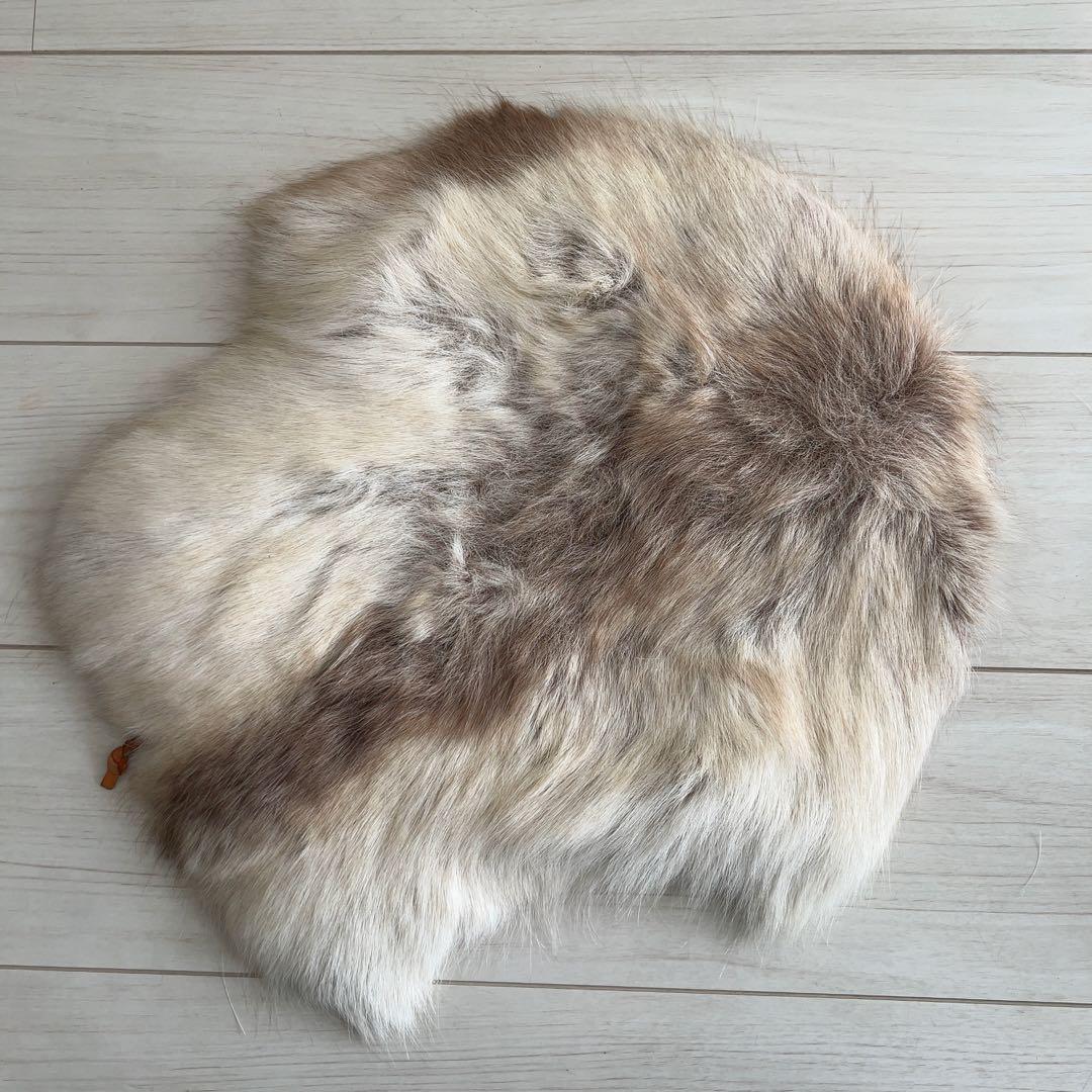 ハナ※トナカイラグ4枚セットリアルファー毛皮座布団ラグシートパッド