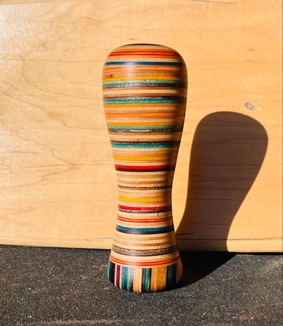 ウッドシフトノブ　寄木　オリーブウッド　スケボーリメイク　ハンドメイド