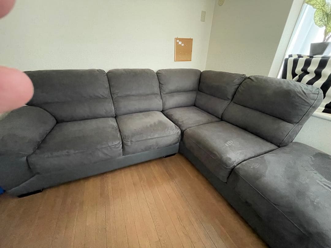 【最終値下げ】グレー L字型 コーナーソファ