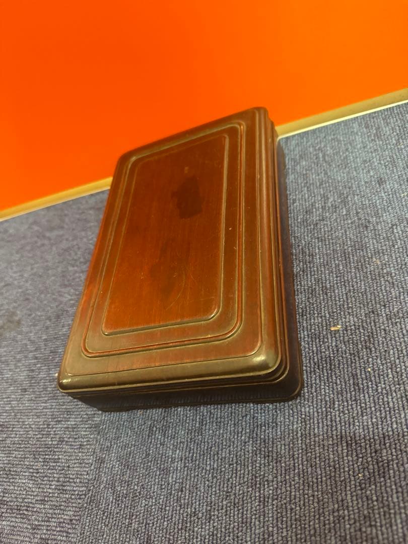 1676 時代物 古唐木長方硯箱・唐木文房四宝盒 筆・雨畑硯付  書道具