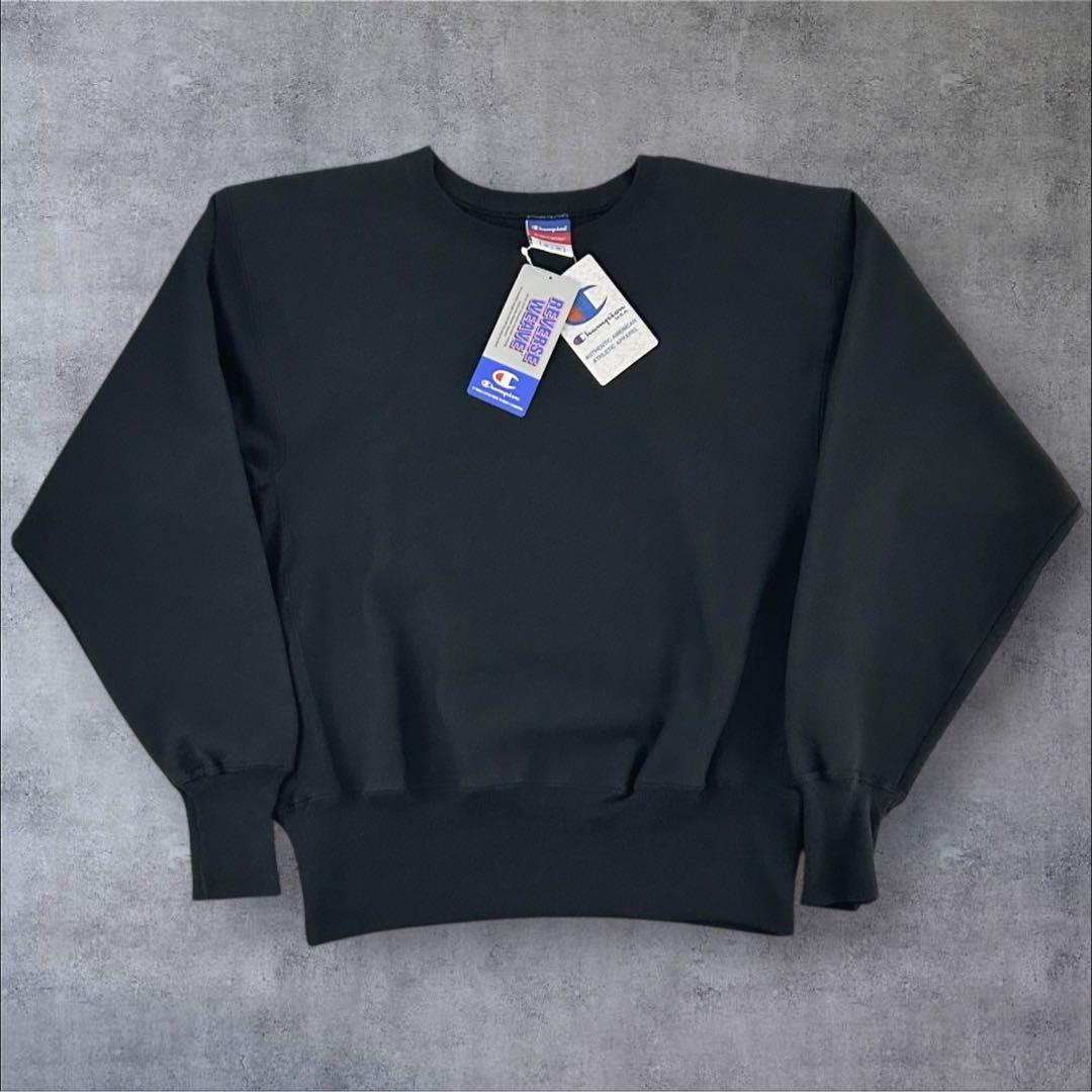 デッドストック 00s Champion リバースウィーブ 目無し ブラック M