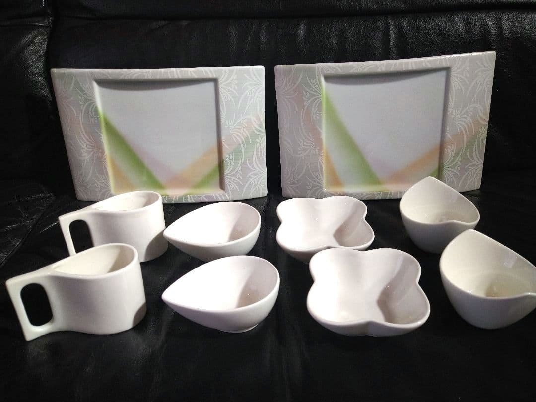 ♥ホームパーティー用♥美濃焼 ・名作良峰作高級浮き上り銀彩皿⬛洋風５種豪華２組