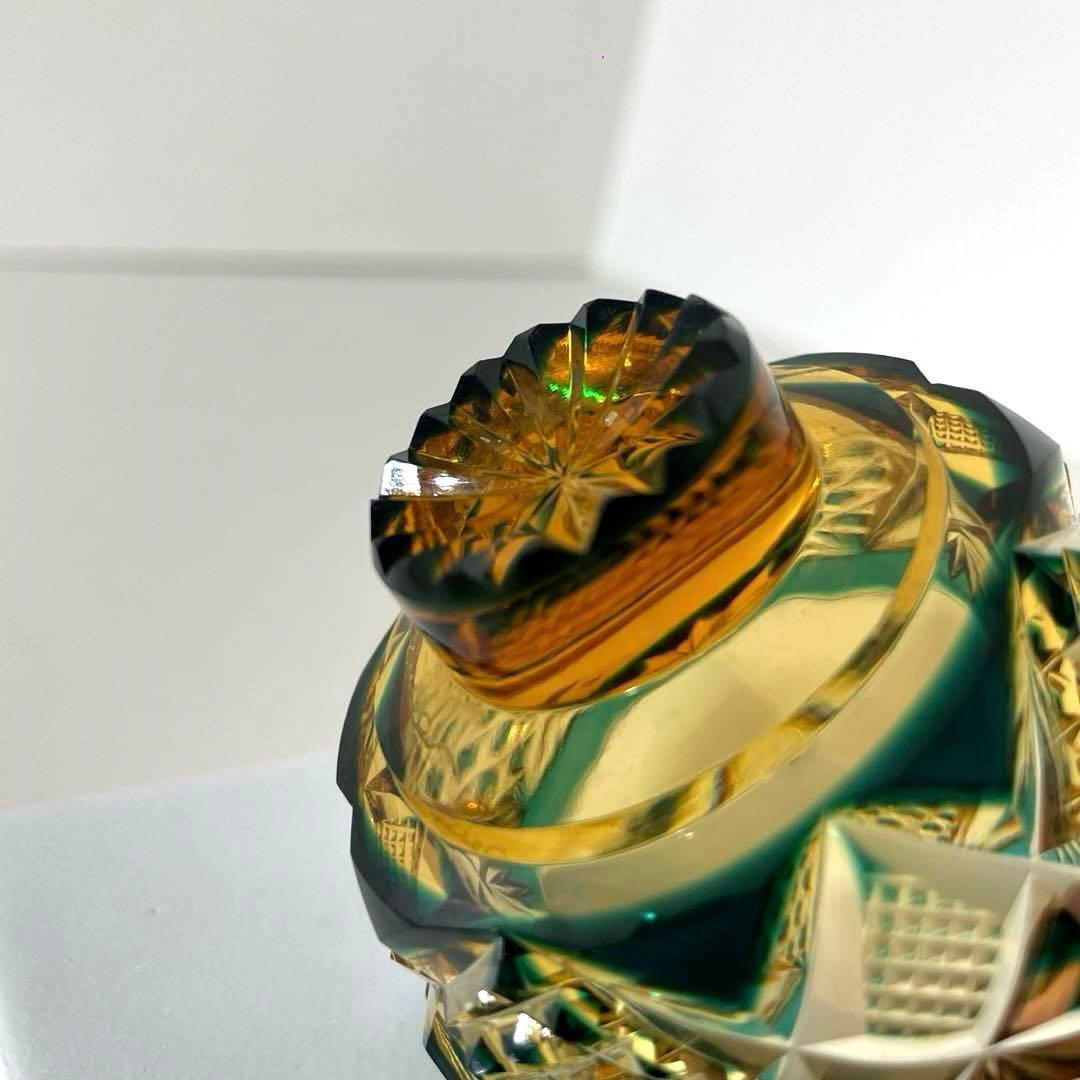 #XG331 ガラス工芸作家・黒木国昭・綾切子・銘「猪口」・骨董・アンティーク