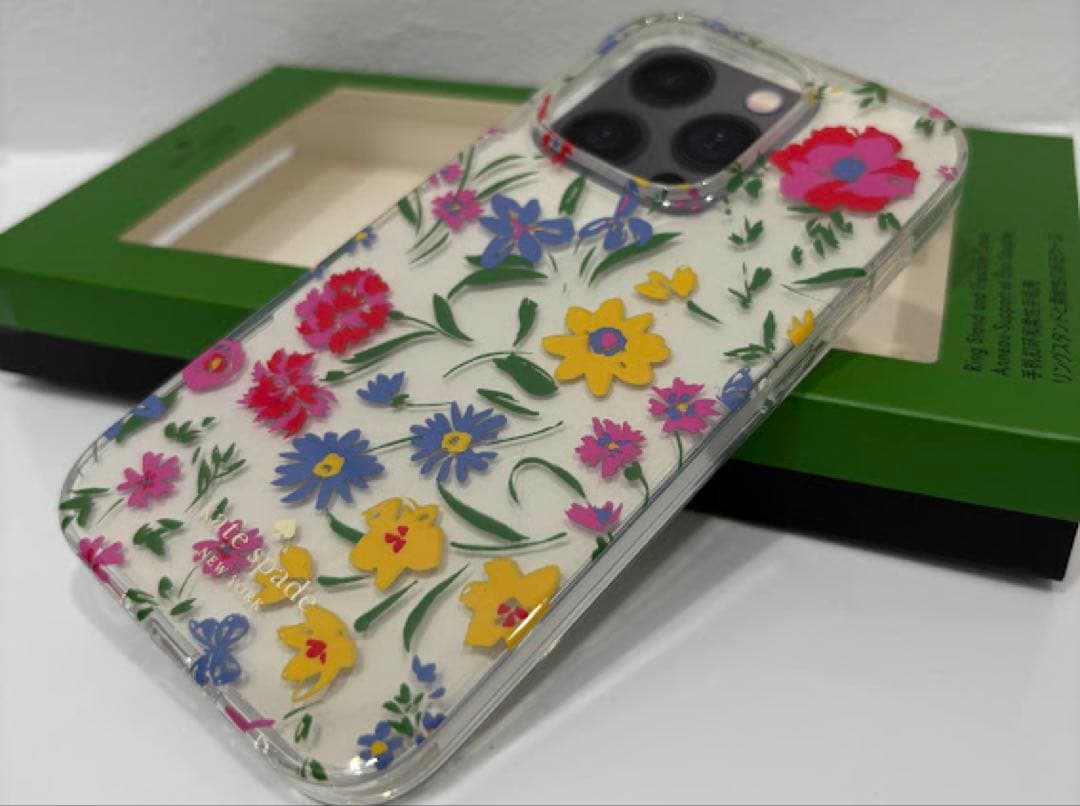 ☆正規品☆品 ケイトスペード iPhone14Proケース スマホリング付属