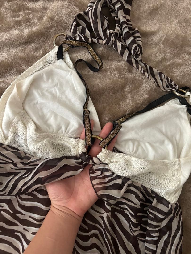 d.i.a ギャル服 ゼブラ柄 クロスストラップキャミソール