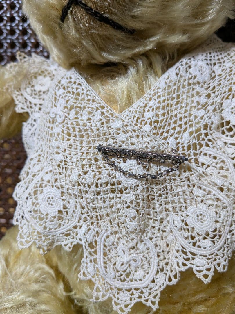 ヴィンテージ テディベア レース襟付き