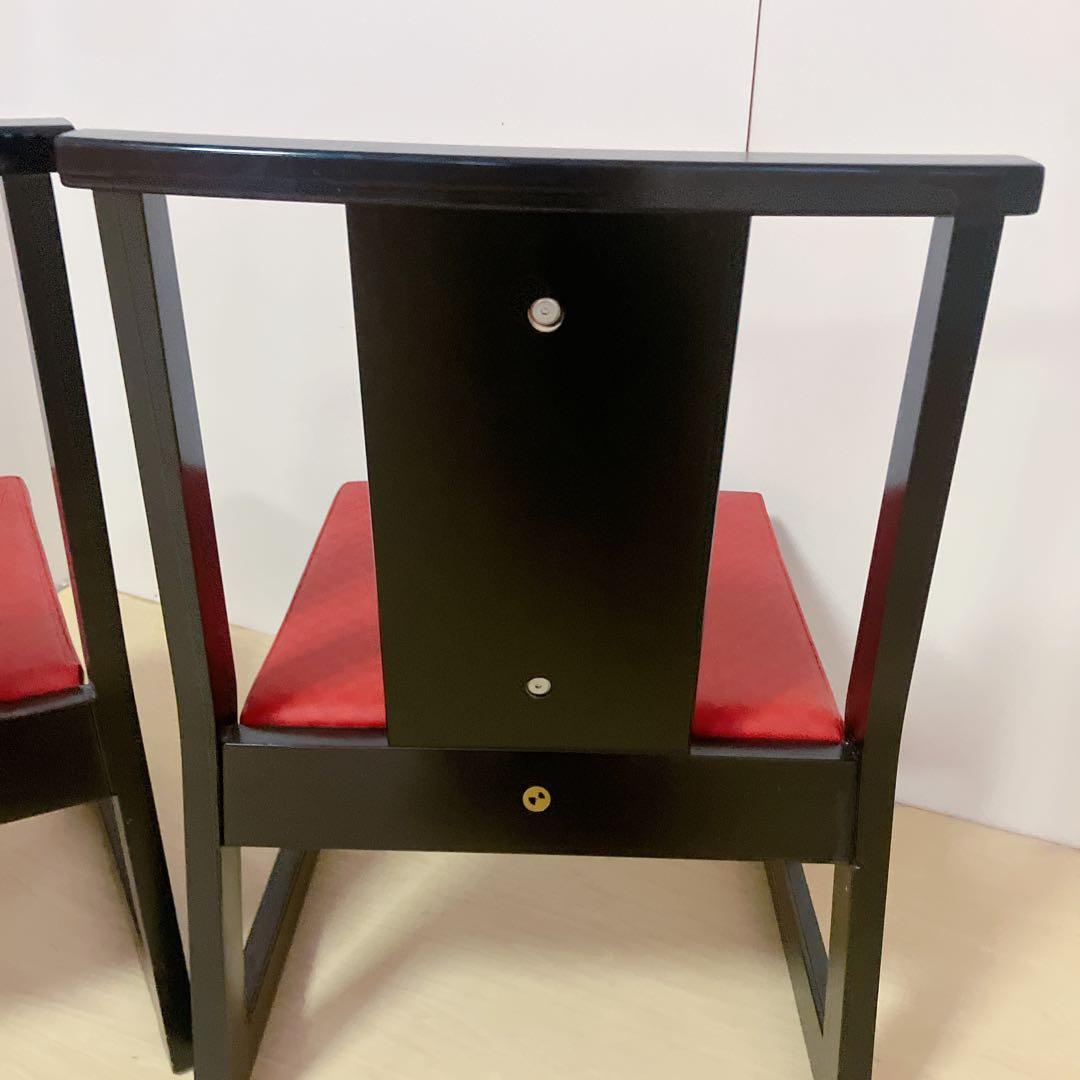 高座椅子　2脚セット　座面ビニール　ダイニングチェア　座敷椅子　座椅子