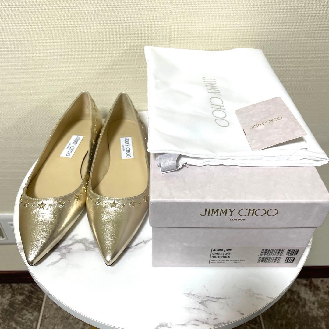 80%OFF‼️8/24まで!新品JIMMY CHOO 38.5ALINAゴールド
