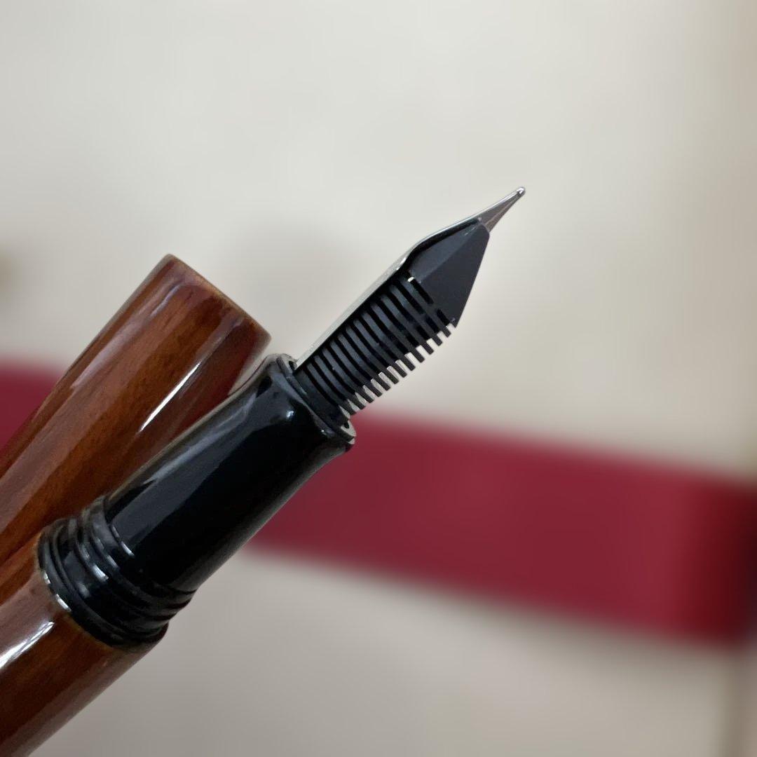 662 WANCHER 万年筆 世界万年筆 会津漆 天然木 (F 細字) 未使用