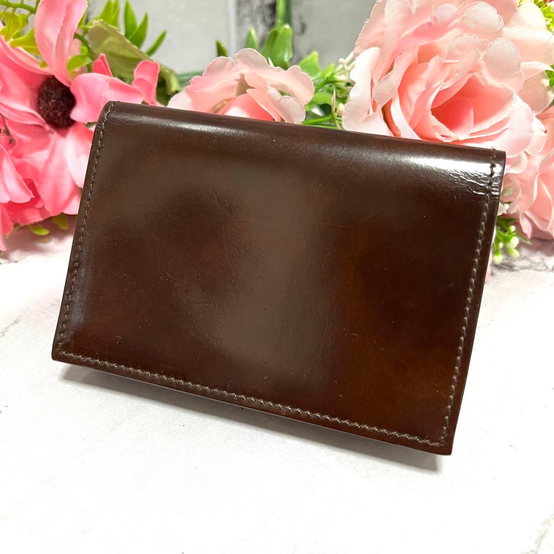 【極美品】ダンヒル 名刺入れ カードケース パスケース 本革 ブラウン