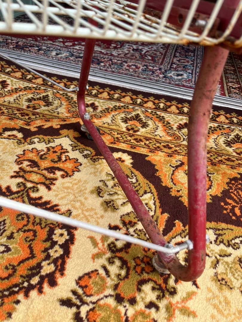 棚 ラック 什器 ② インテリア アンティーク 昭和レトロ 棚 赤 当時物