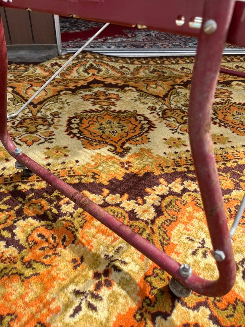 棚 ラック 什器 ② インテリア アンティーク 昭和レトロ 棚 赤 当時物