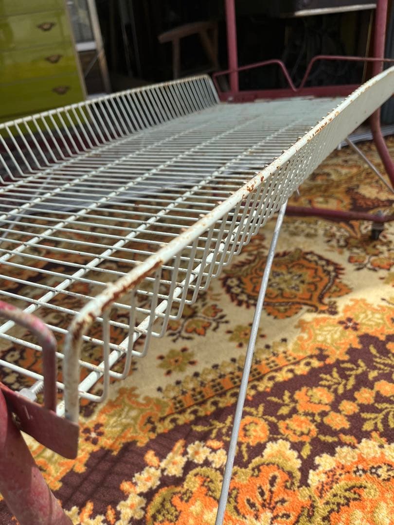 棚 ラック 什器 ② インテリア アンティーク 昭和レトロ 棚 赤 当時物