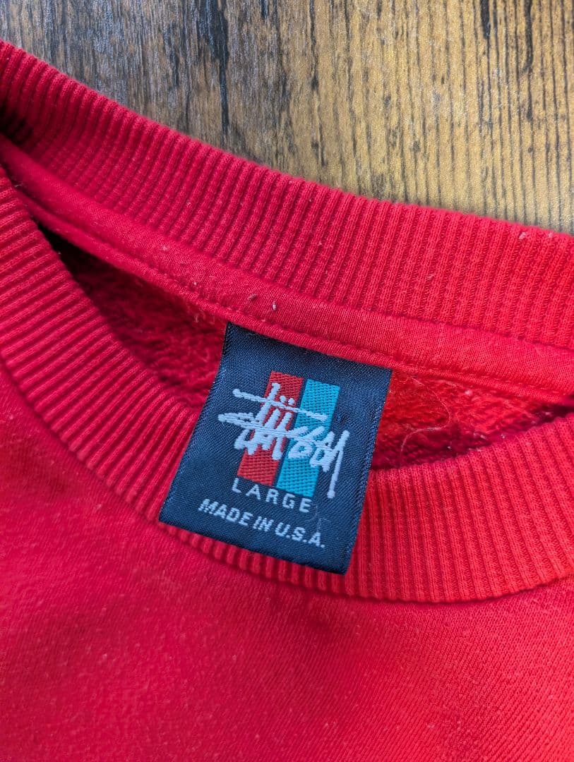 Stussy レッド トレーナー Lサイズ