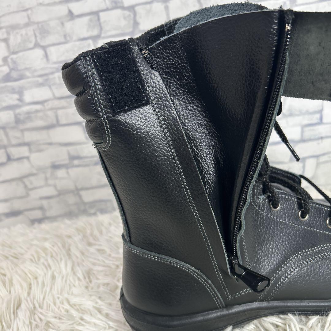 ミドリ安全　MIDORI 安全靴　ラバーテック　革製　サイドジップ　25.5 黒