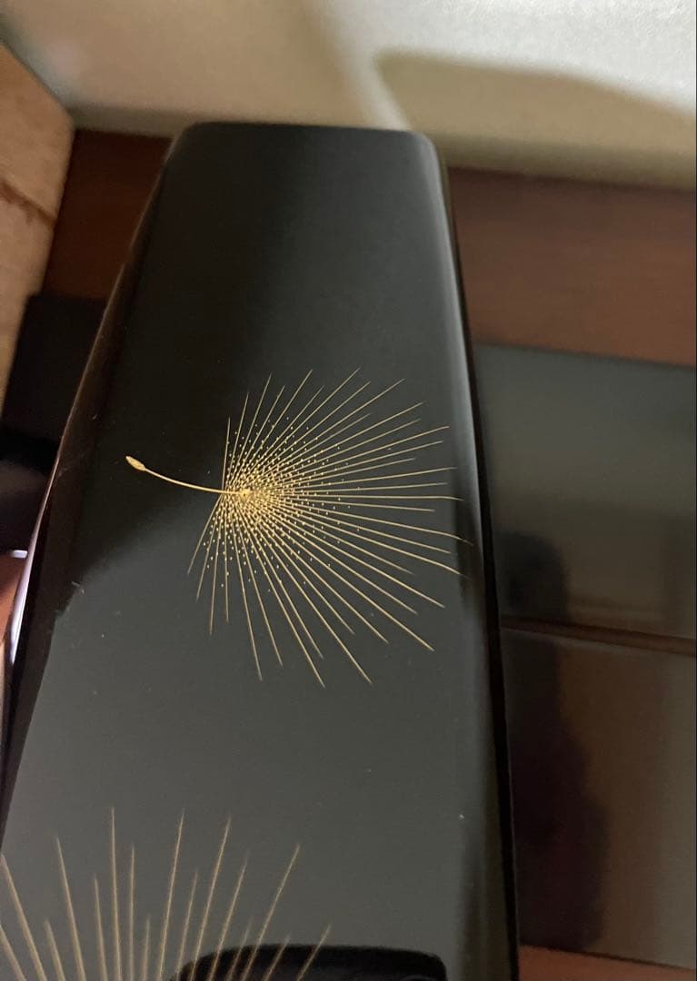 【未使用品】輪島塗 花器 飛花沈金 胴張形 小西啓介作　薄板付