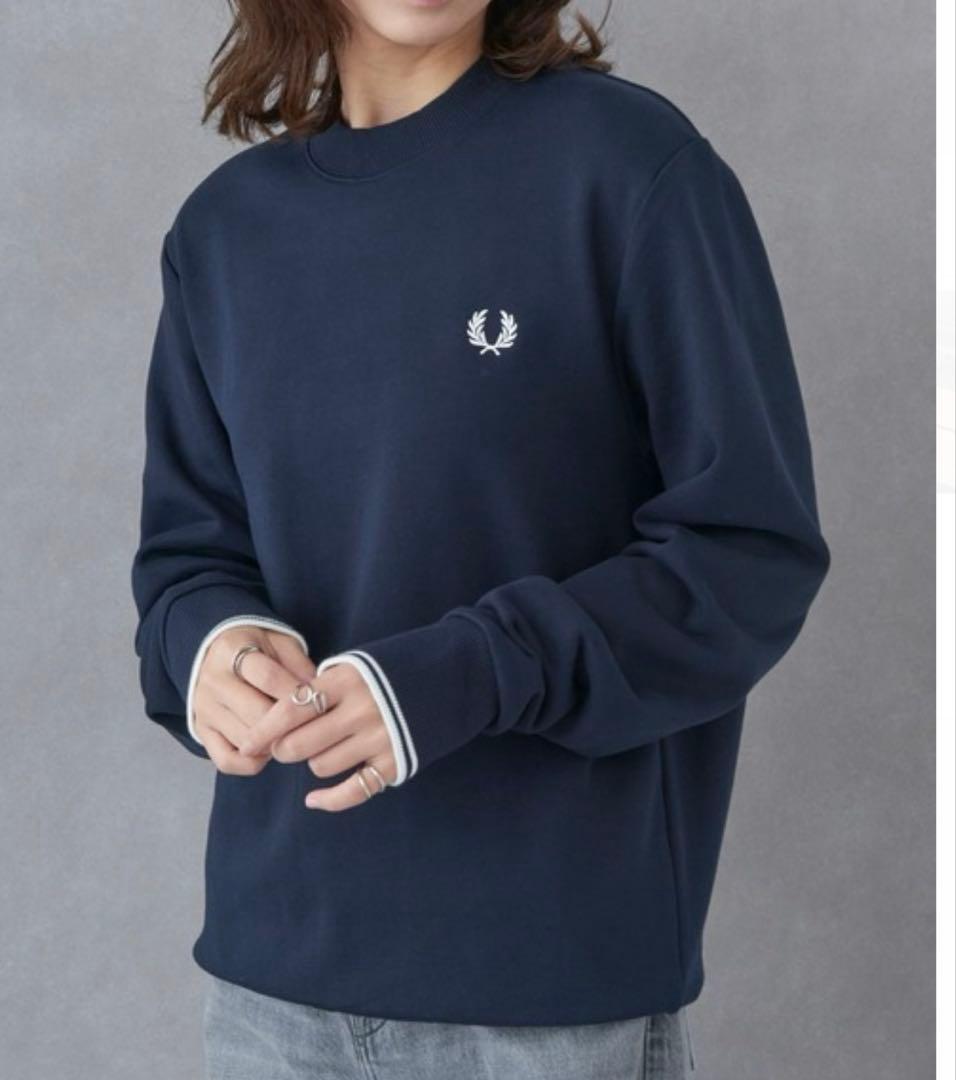 FRED PERRY Crew Neck Sweatshirt M ネイビー