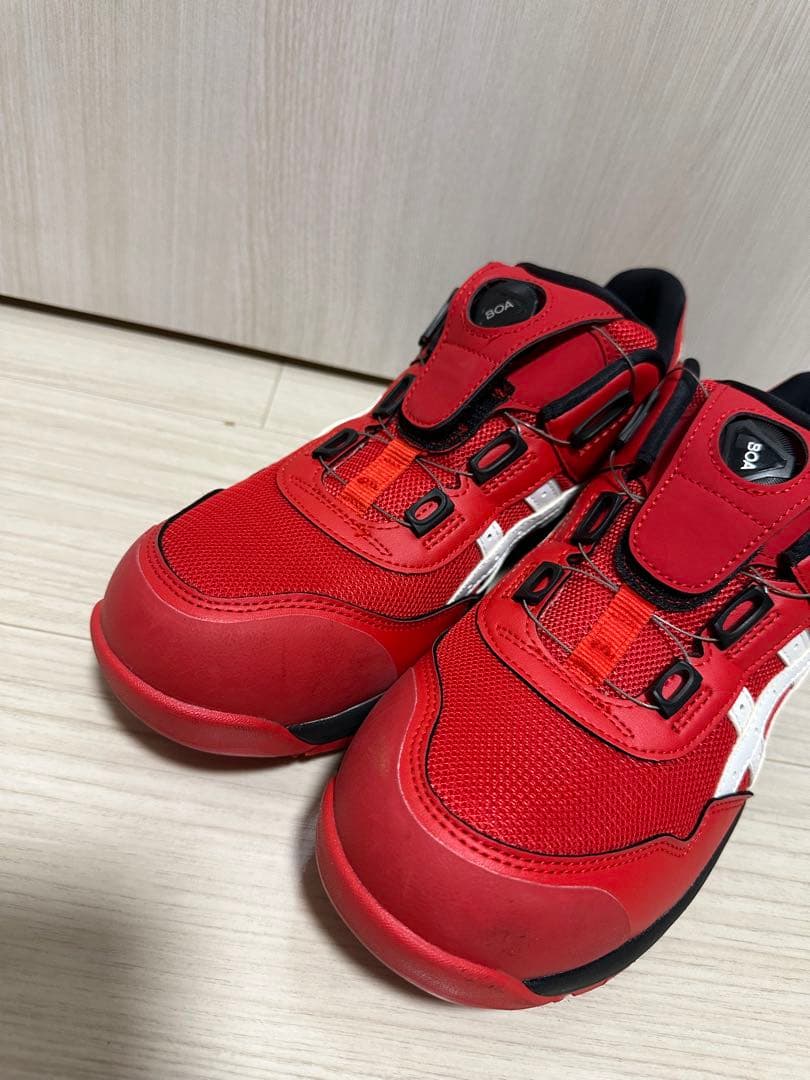 ASICS ダイヤル式安全靴 レッド
