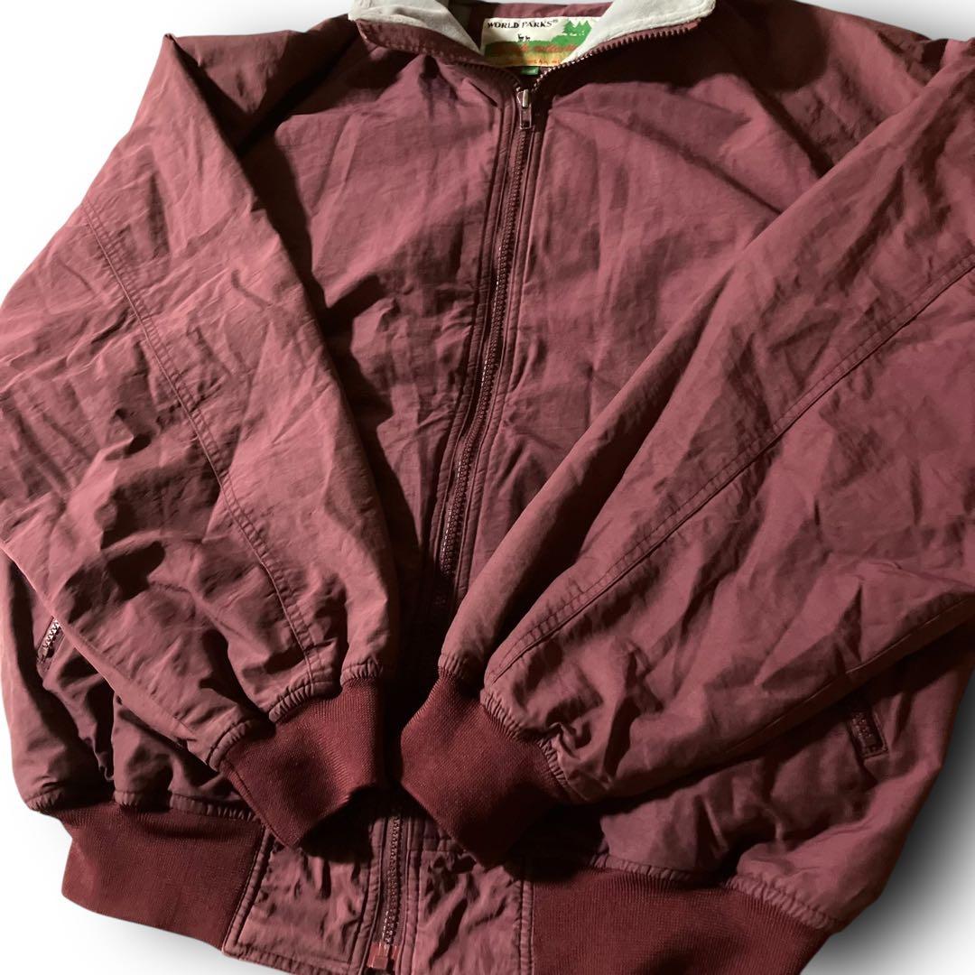 koo様☆vintageウォームアップジャケット短丈フーディナイロンブルゾンバー