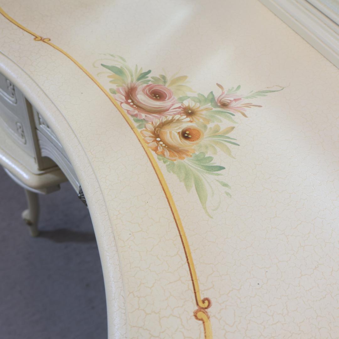 アンティーク調 ドレッサー 鏡台 化粧台 姫系 三面鏡 猫脚 エレガント 机