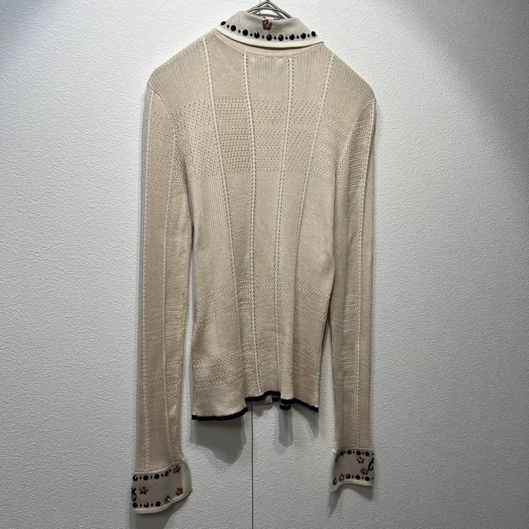 希少 美品 フェンディ スタッズ スパンコール デザイン ニット カーディガン