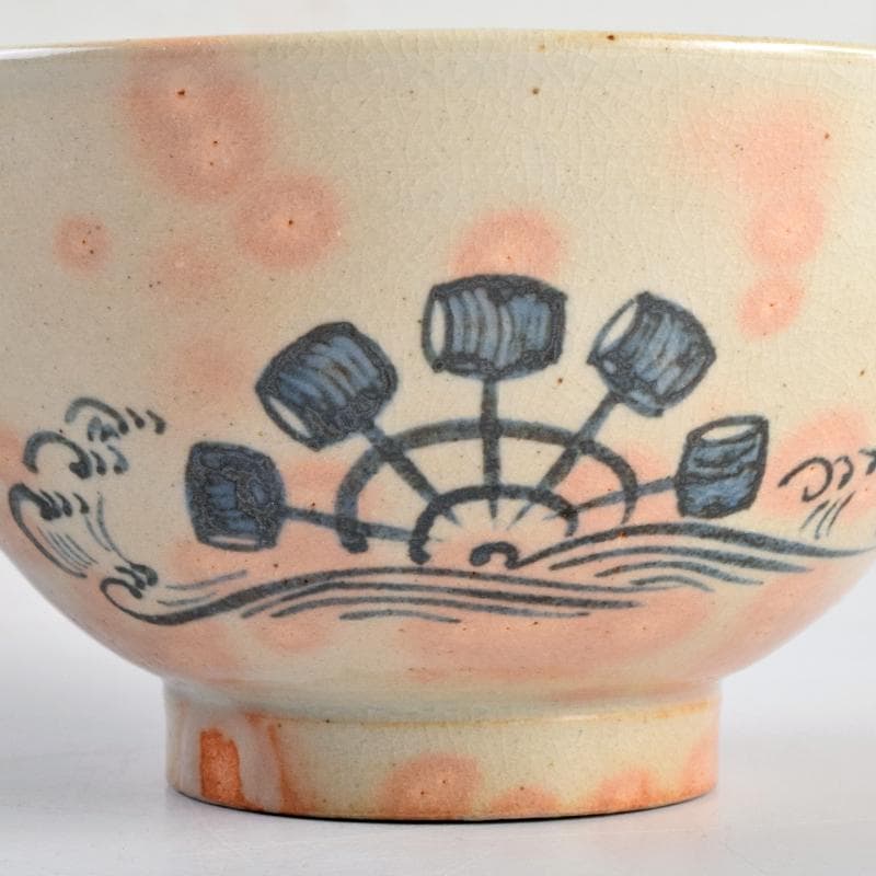 まーぶー　和食器萬古焼八幡窯　水車文数茶碗　十四客　共箱　M　R9415B