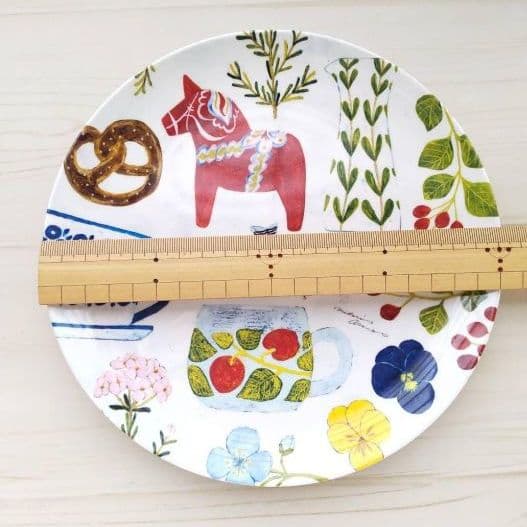 新品　浅野みどり　20cmメラミンプレート　北欧風  relaxing life