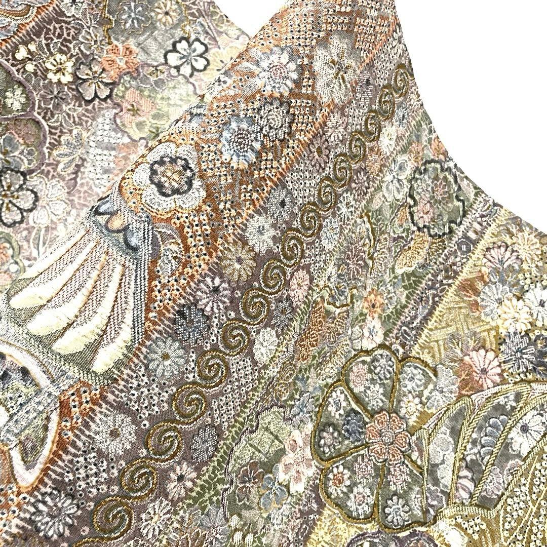 専用帯6248 ●山岡古都 染織美術品 天目織 高級 正絹 全通 袋帯