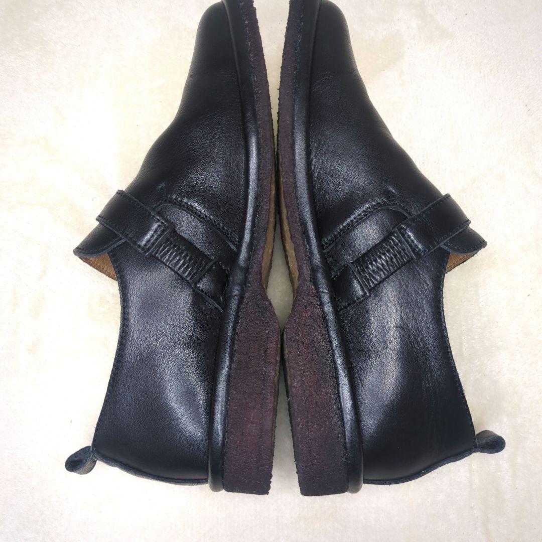 SAYA【美品】23.5 ベルトデザイン スリッポンシューズ レザー　黒