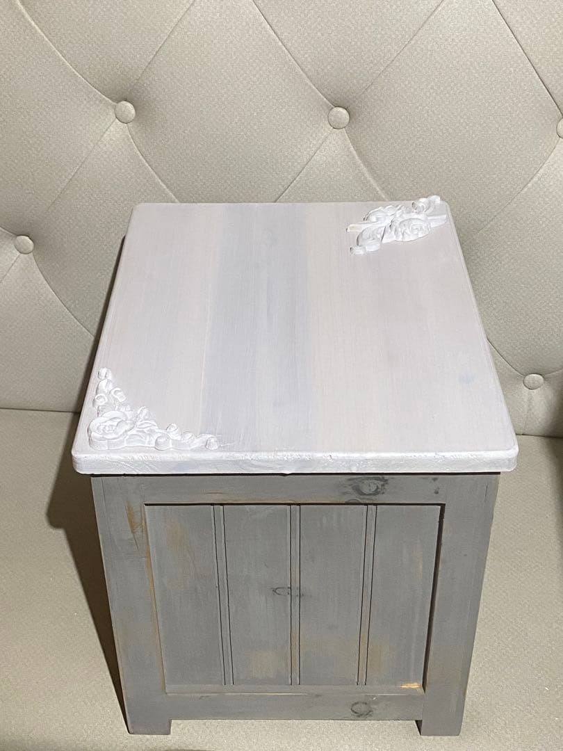 便利な収納スツール ボックス♦️アメリカン ヴィンテージ風♦️ロココシャビー♦️送料込