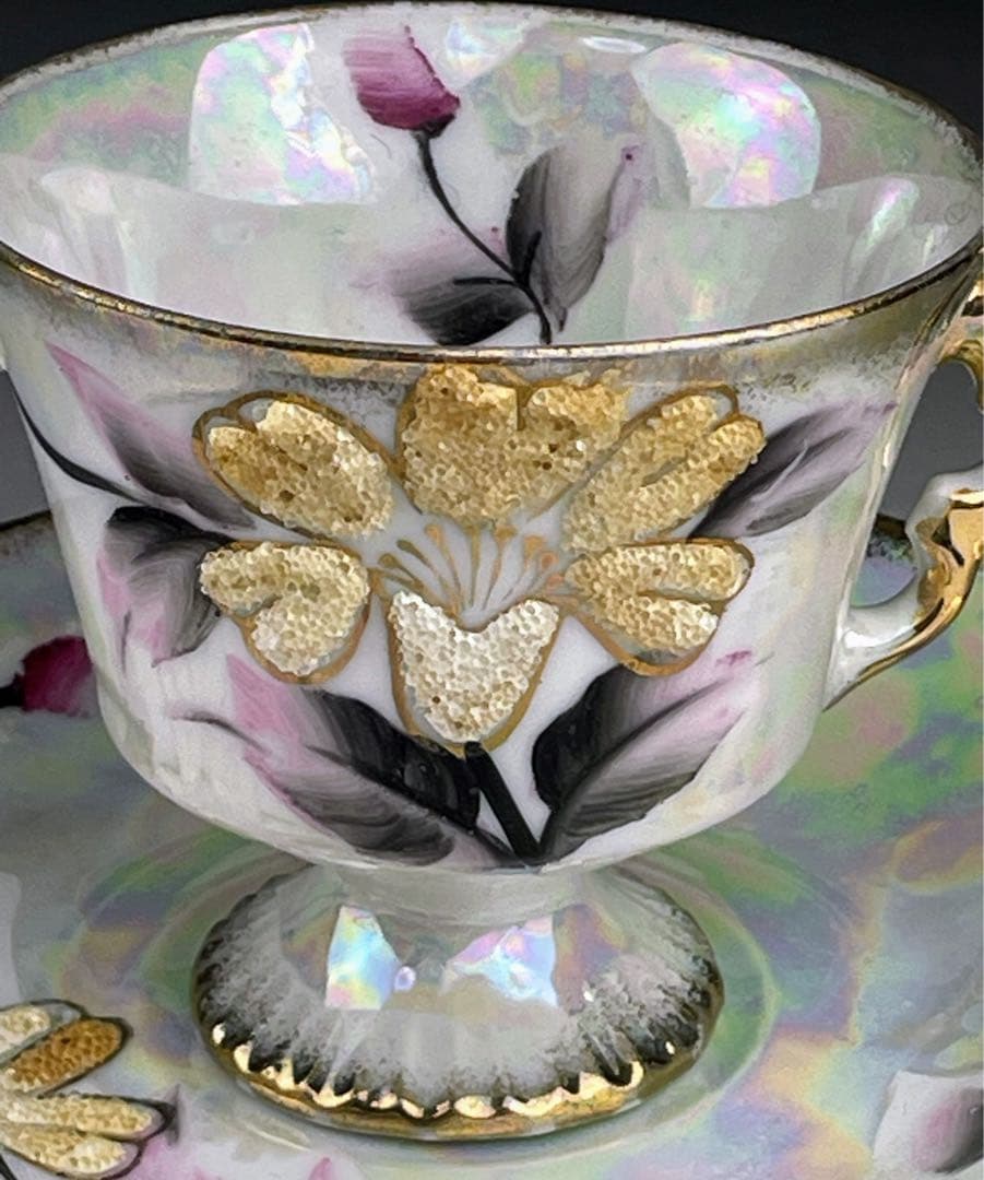 【希少】オールドニッポン コラレン カップ＆ソーサー ラスター ぺディスタル