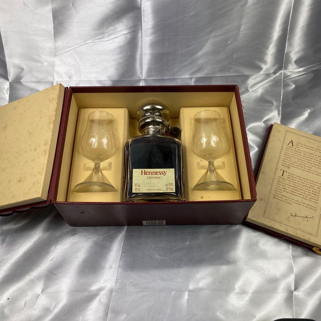 レア　ヘネシー ライブラリー デキャンタ シルバートップ ブランデー 古酒 箱付