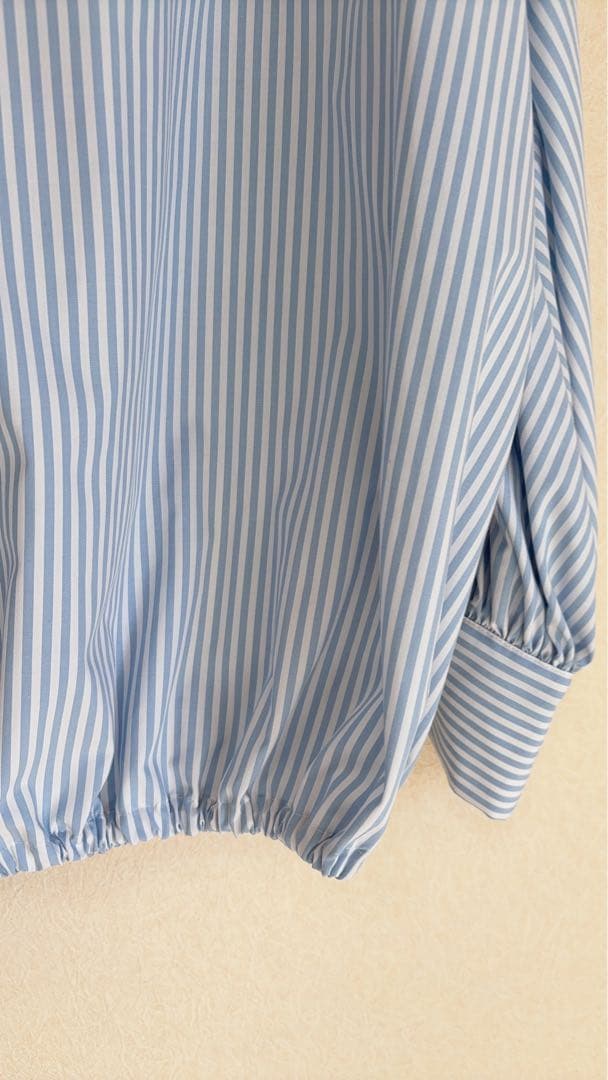 新品 heve ボータイブラウス ストライプ