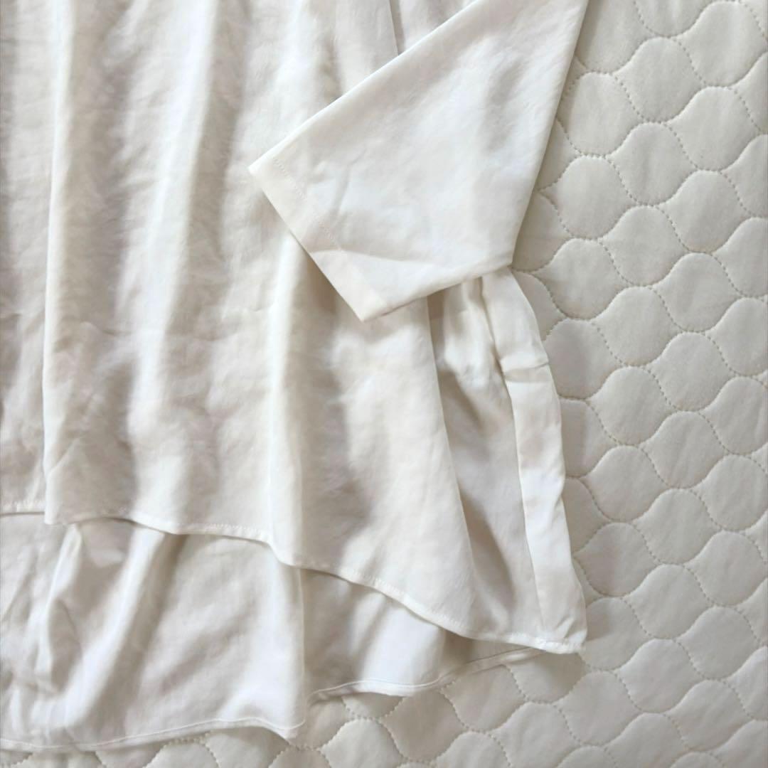 人気商品✴︎ビアズリー 後ろドレープTブラウス アイボリー FREEサイズ