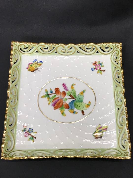 値下！【美品】HEREND ヘレンド　レース　スクエア　プレート