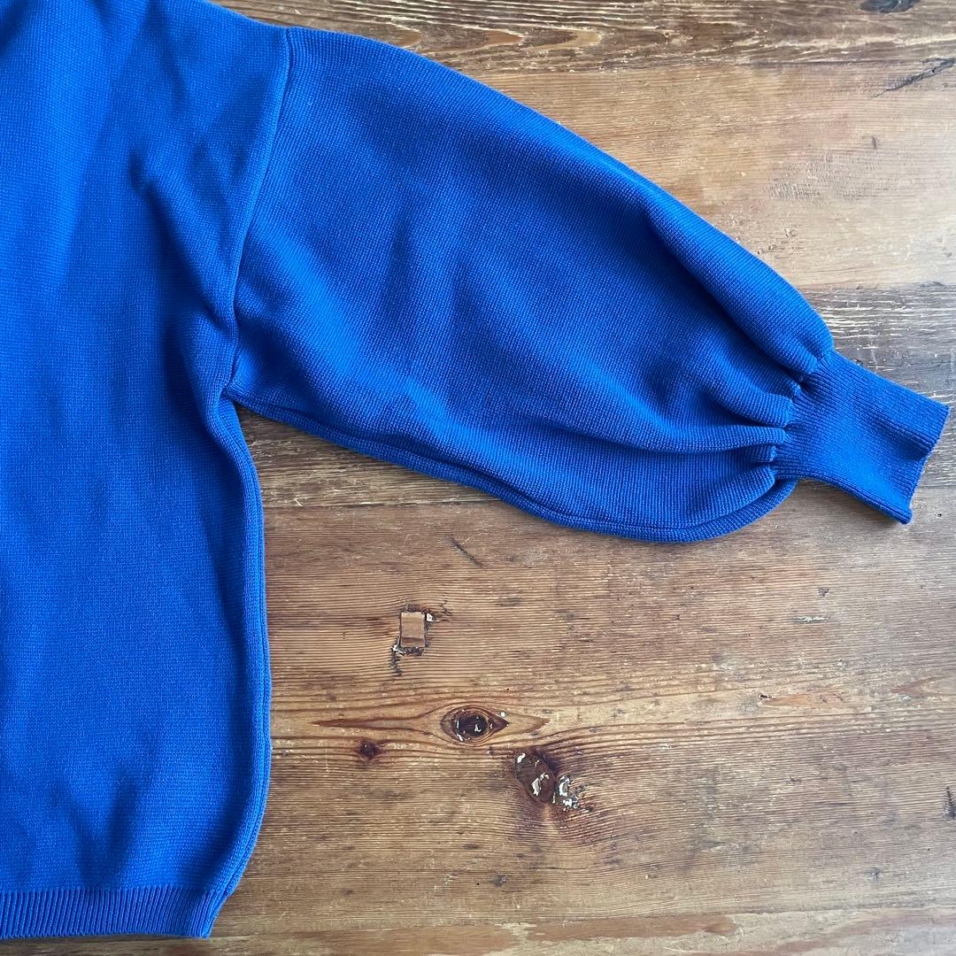 SOLAMONAT(ソラモナ) ウエハースニットワイドカーディガン ブルー